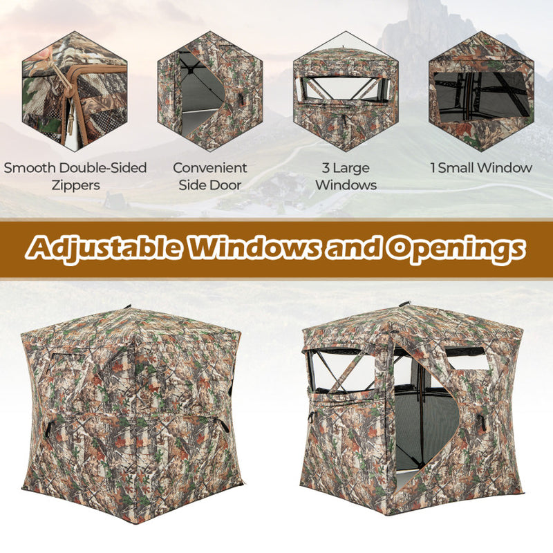 360° One Way See through Hunting Blind Ground Blind with Portable Carrying Bag