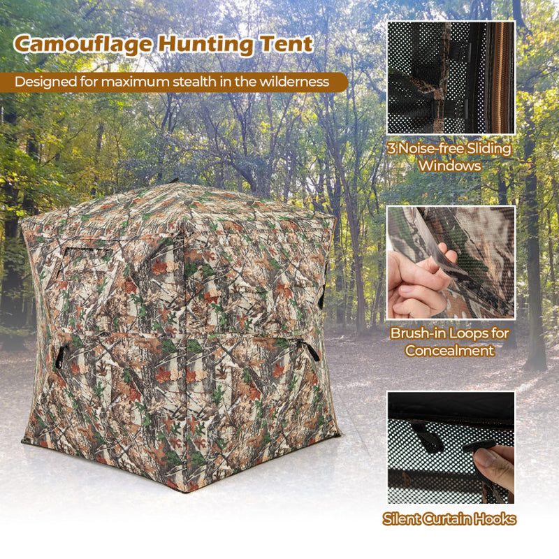 360° One Way See through Hunting Blind Ground Blind with Portable Carrying Bag