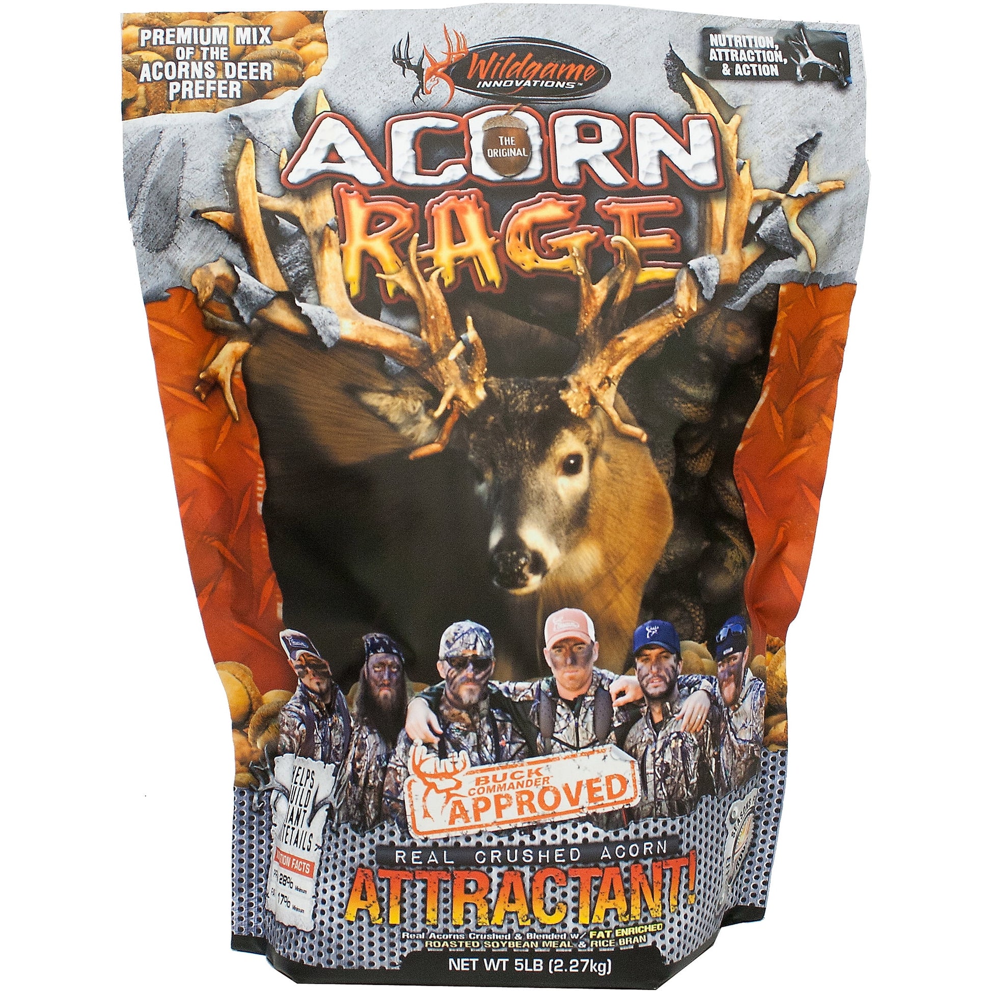 (3 Pack)  Acorn Rage 5Lb Deer Attractant | Powerful Year-Round Long-Lasting Hunting Attractant | Nutritious Crushed Acorns & Roasted Soybean