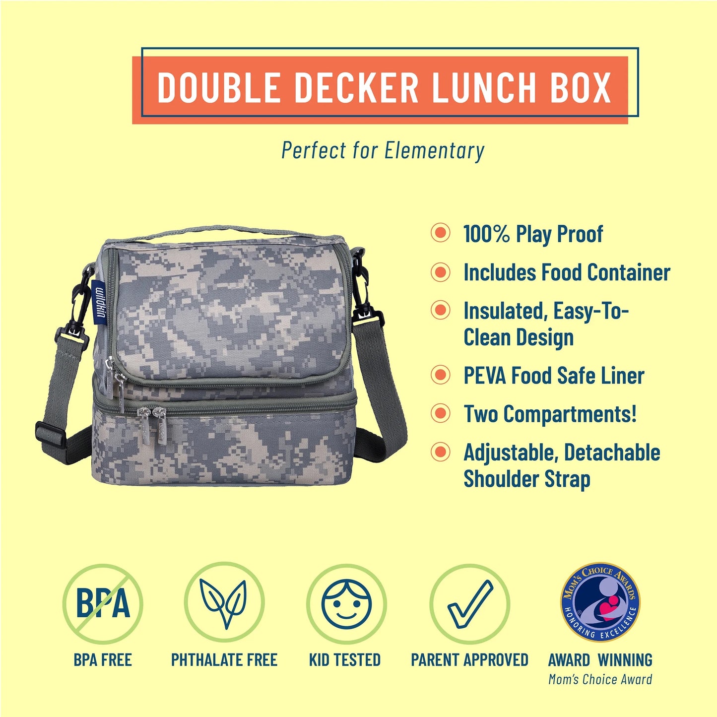Kids Soft Sided Cooler Lunch Bag (Digital Camo Green)