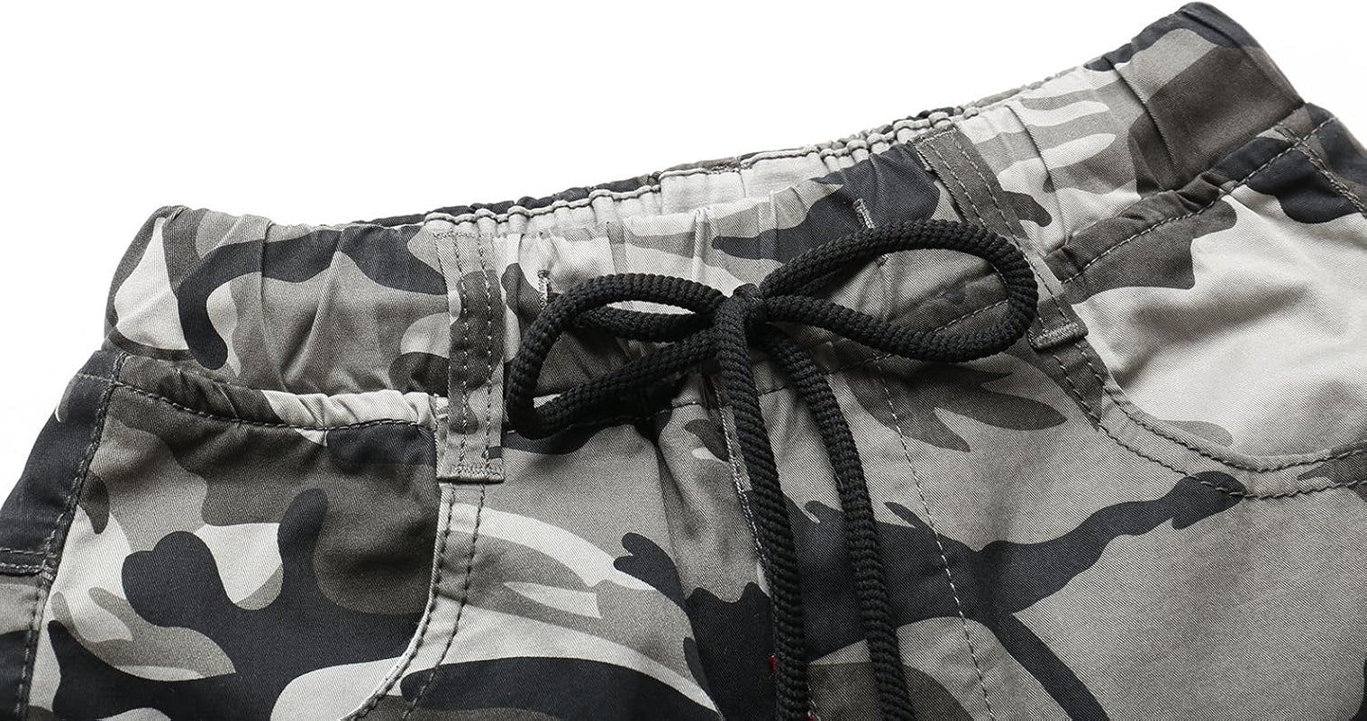 Boys Camo Pants Kids Pull on Drawstring Youth Camouflage Cargo Joggers
