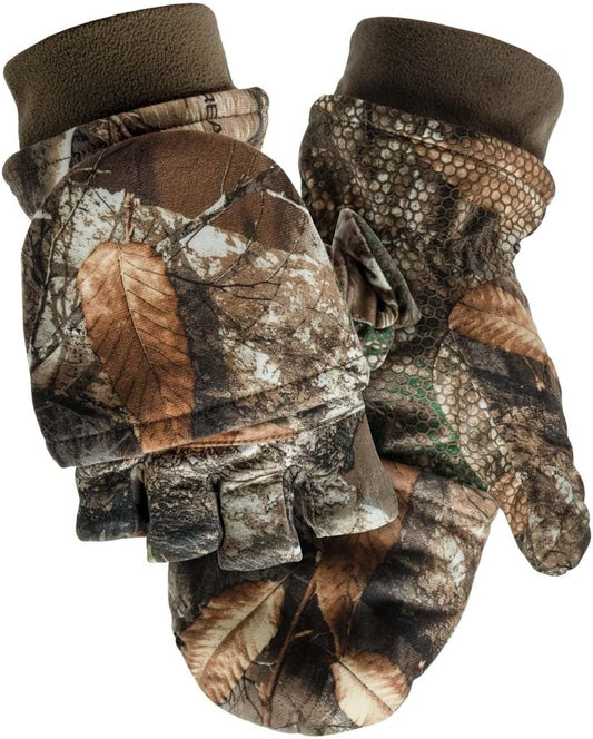 Fleece Winter Camo Pop Top Camo Hunting Gloves