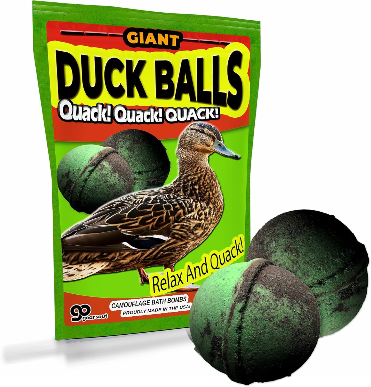 Giant Duck Balls Bath Time Adventure Kit - Funny Gift for Hunters - Duck Hunting Gifts for Men - Stocking Stuffer, Hilarious Gag Gift, Adult Gift Baskets, Dirty Santa, Bath Bomb, Bath Time