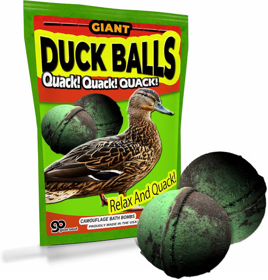 Giant Duck Balls Bath Time Adventure Kit - Funny Gift for Hunters - Duck Hunting Gifts for Men - Stocking Stuffer, Hilarious Gag Gift, Adult Gift Baskets, Dirty Santa, Bath Bomb, Bath Time