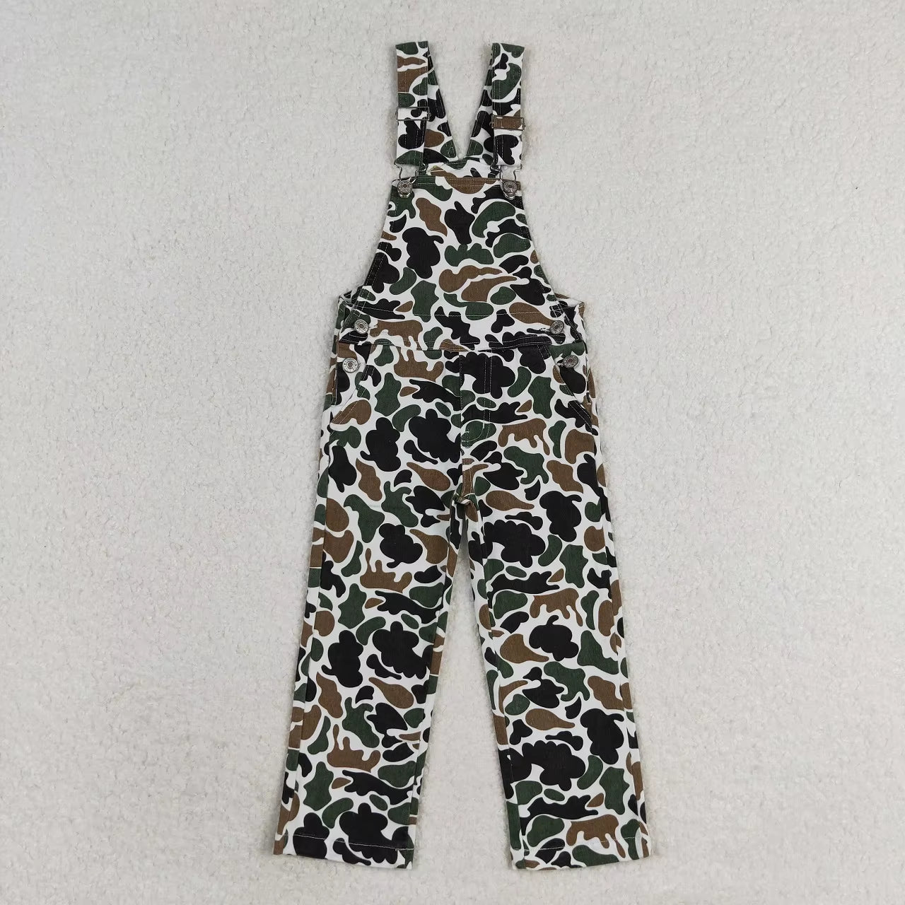 Wholesale Baby Boy Girl Denim Overalls Pocket Bottom Kids Camo Clothing Children Toddler Flared Ripped Pants One Piece Jeans