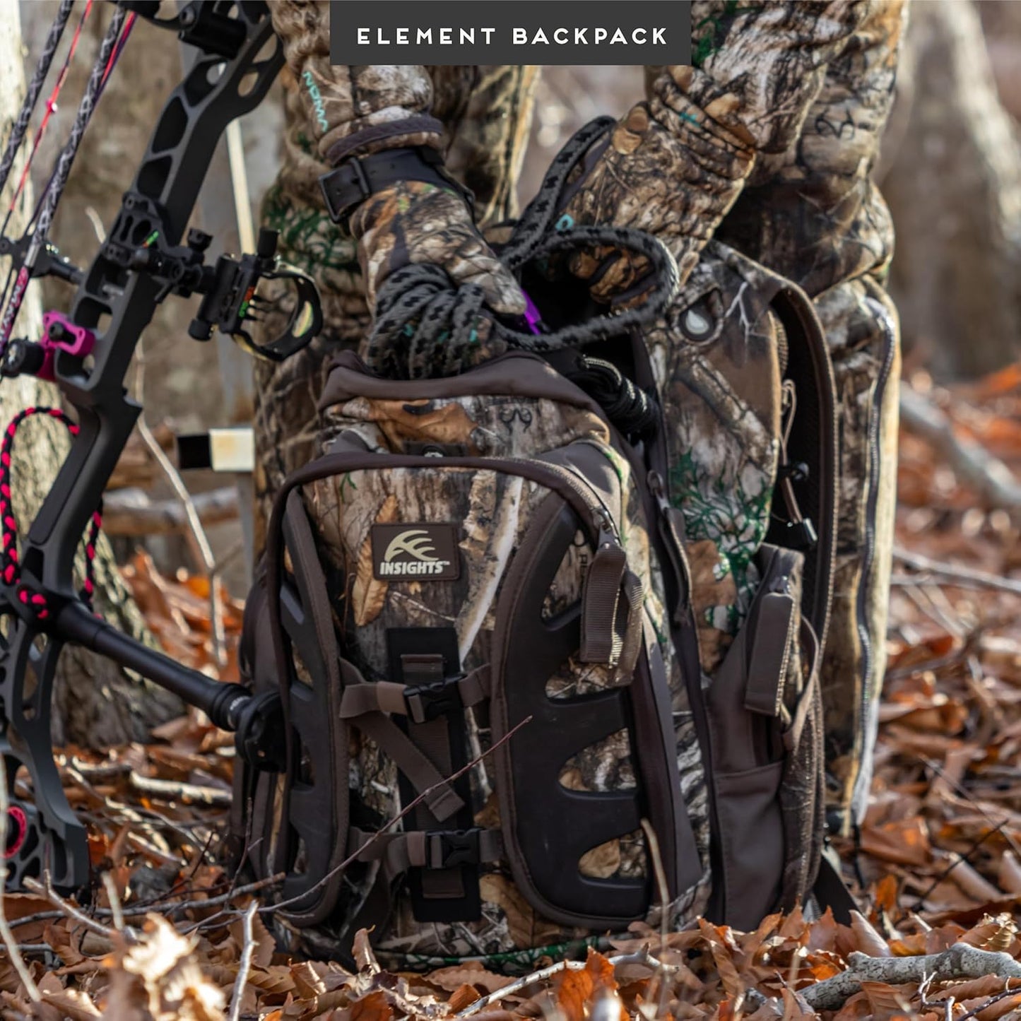 Hunting by  - the Element, Heavy Duty 1,831 Cubic Inch Hiking Fishing Camping Hunting Backpack, Realtree EDGE