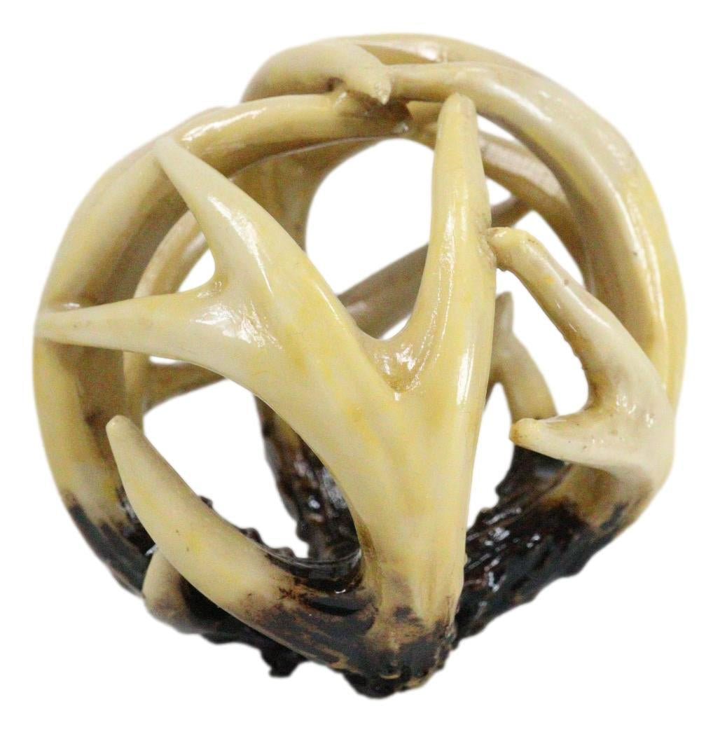 Set of Four Entwined Antlers Orb Potpourri Decorative Ball Home Accent Sphere
