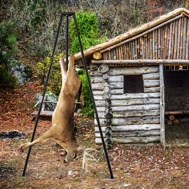 Tripod Game Hoist Deer Hanger 600 LBS Capacity Deer Skinning Rack
