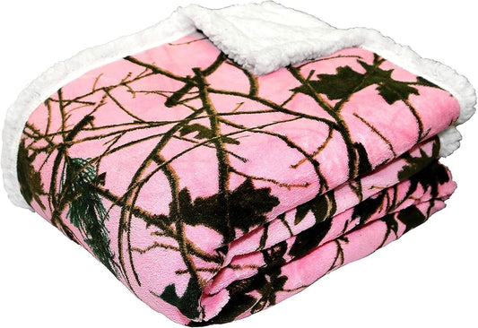 Soft Touch Reversible Camo Throw Blanket - 50" X 60" - Pink Camo