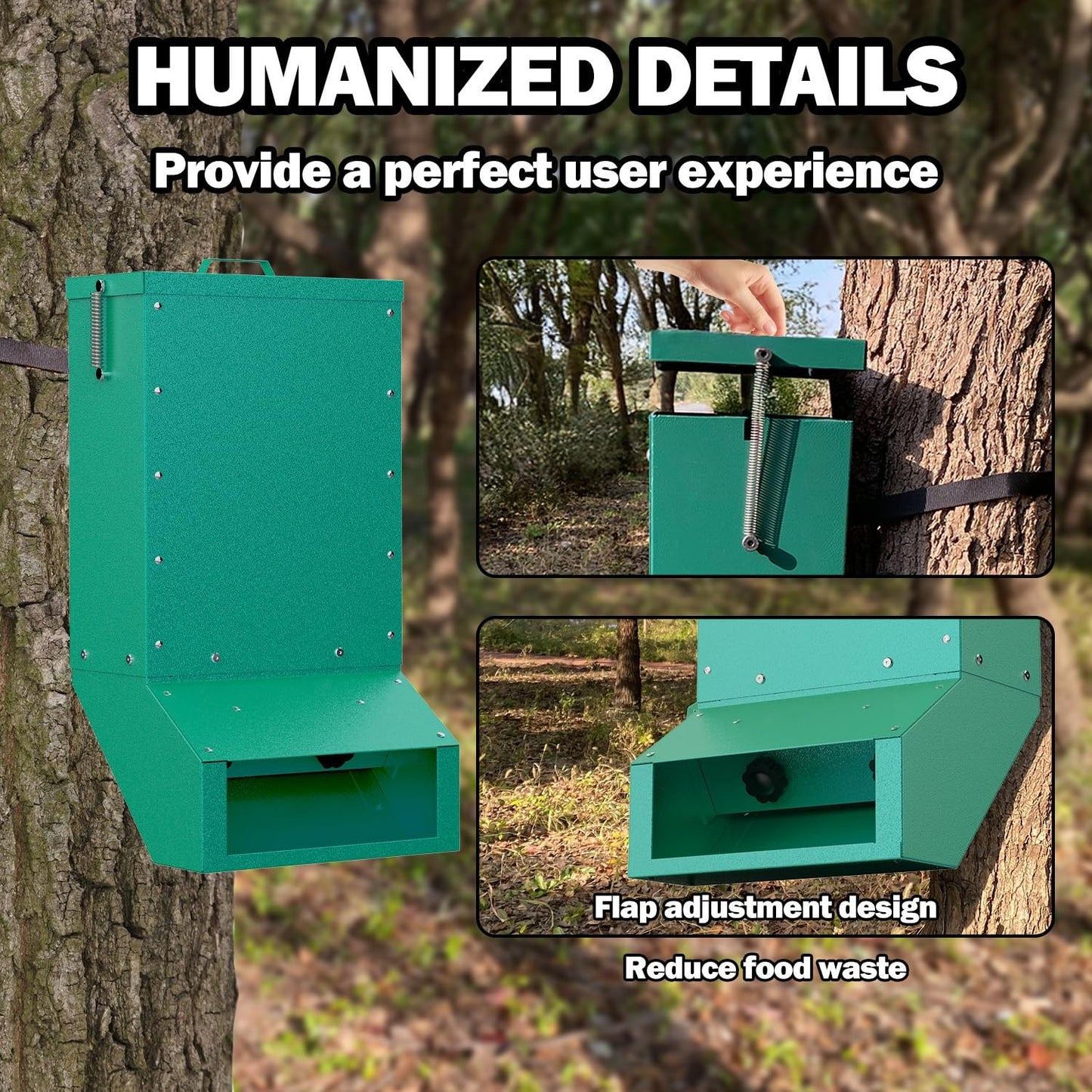 Heavy Duty Deer Feeder Box, Tree Protein Feeder, Gravity Deer Feeder Automati...