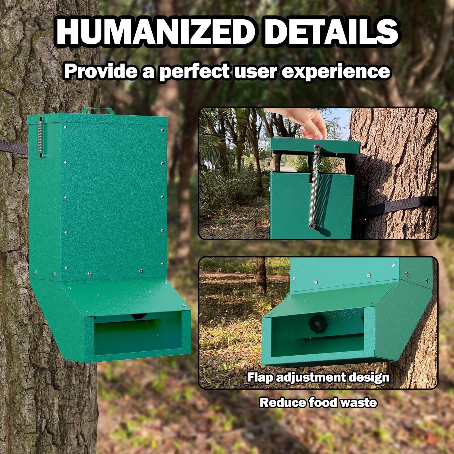 Heavy Duty Deer Feeder Box, Tree Protein Feeder, Gravity Deer Feeder Automati...
