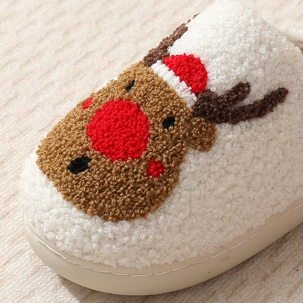 Christmas Deer Slippers Slip On Comfy House Slippers Anti Slip Women Men Bedroom Slipper Plush Warm Slipper For Christmas Gift product photo from The Deer Store