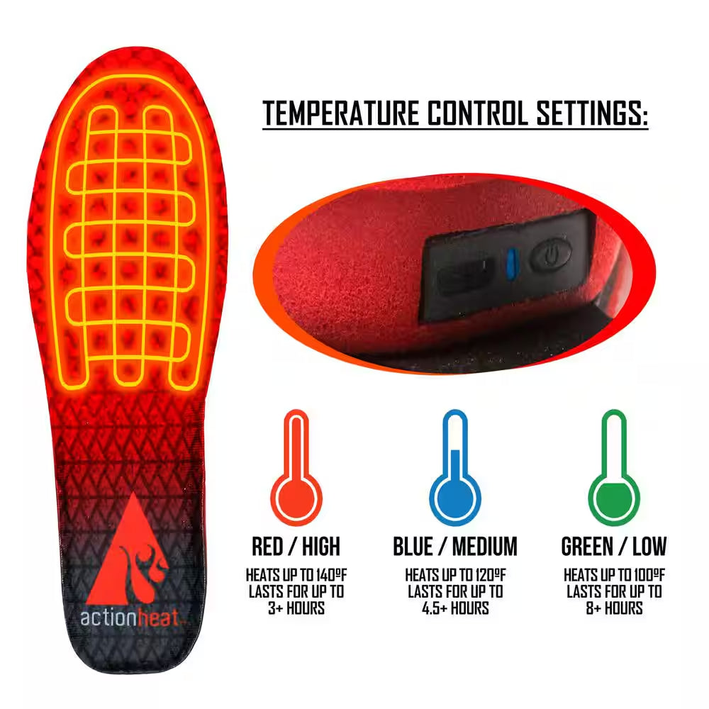 Large/X-Large 3.7V Rechargeable Heated Insoles