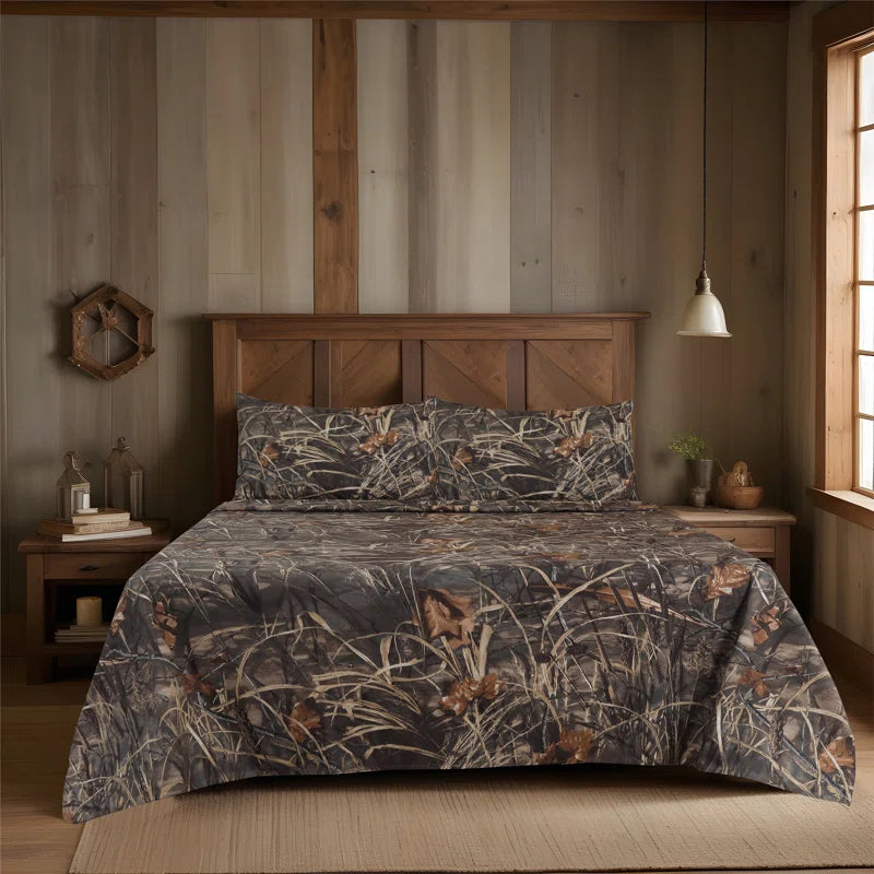 Max 4 Camo Bedding Sheet Set Polycotton Rustic Farmhouse Bedding for Lodge, Cabin & Hunting Bed Set – Perfect for Camouflage Themed Bedroom
