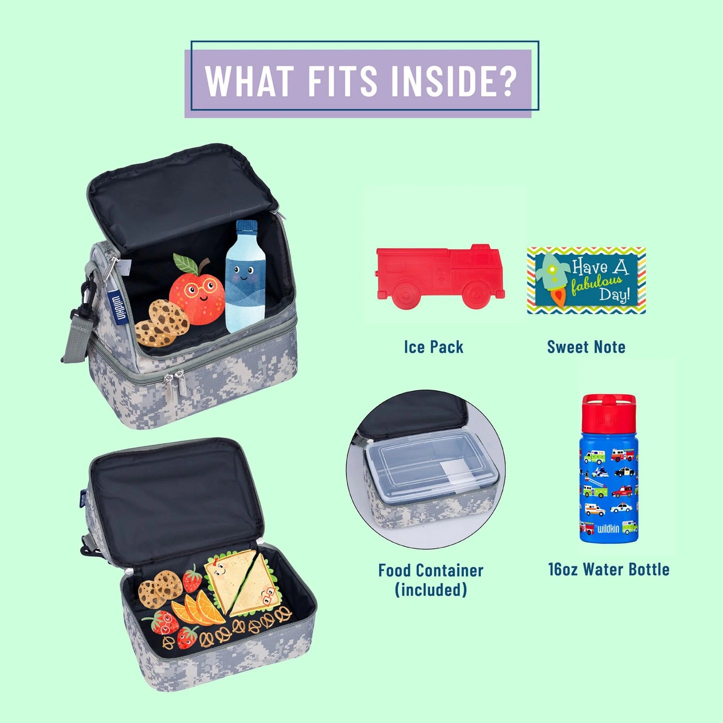 Kids Soft Sided Cooler Lunch Bag (Digital Camo Green)