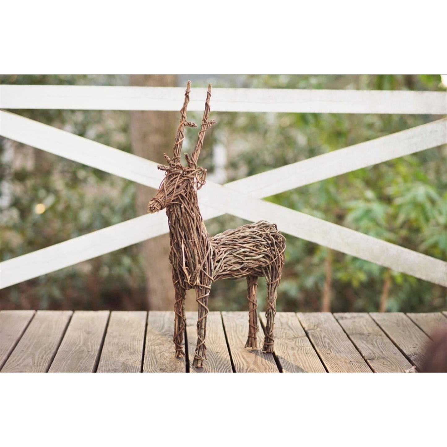 Garden Elements Outdoor Christmas Decoration, Grapevine Standing Deer, Brown