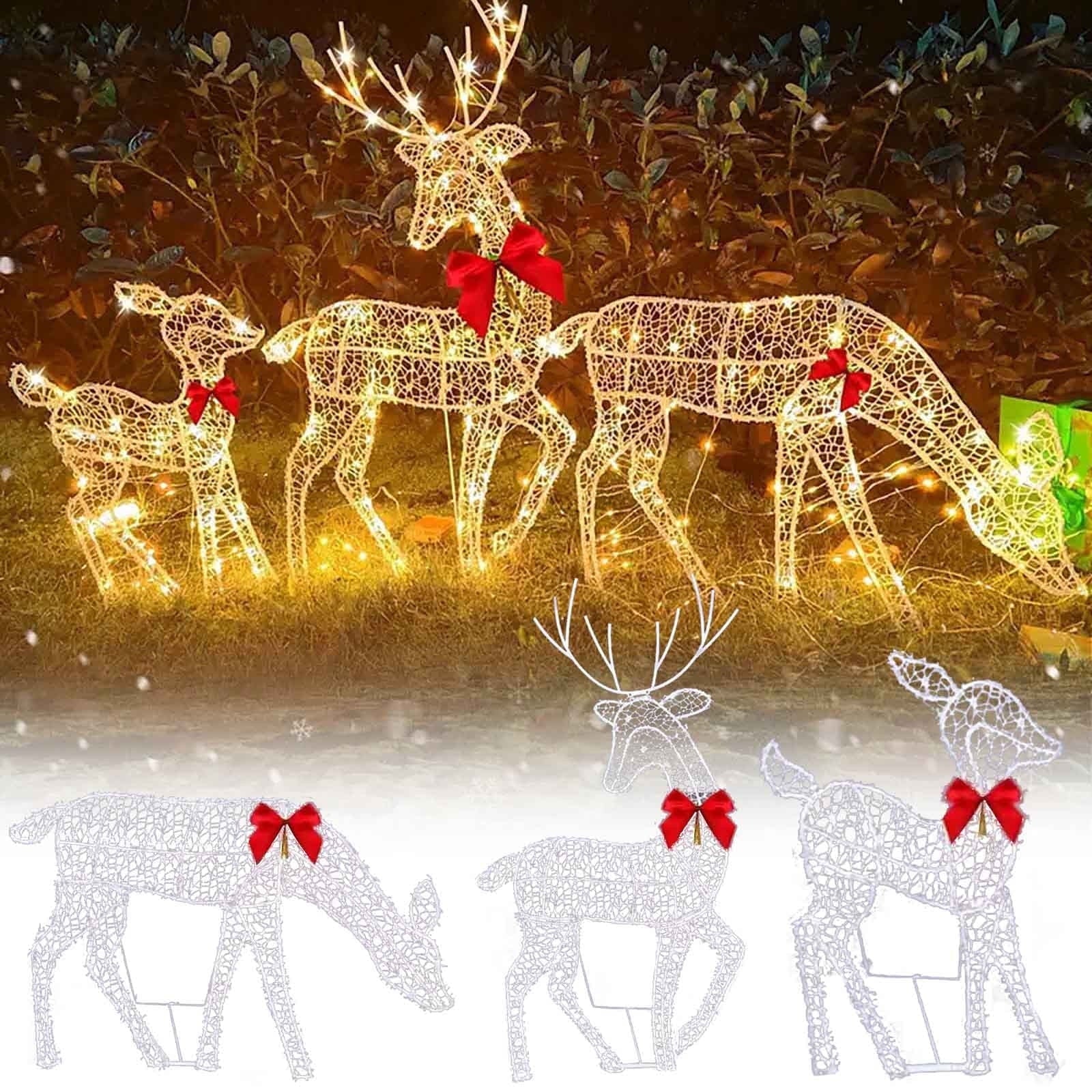 3-Piece Large Lighted Christmas Deer Family 2Ft product photo from The Deer Store