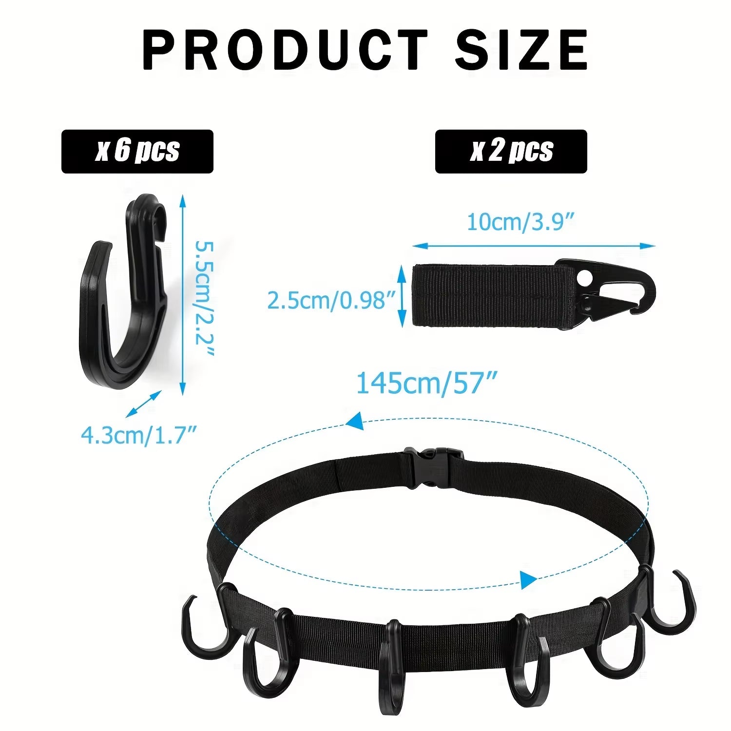 Treestand Strap Gear Hangers with Large Hooks, Lightweight Multi-Hook Accessory Holder Huntting Camping Hiking Tree Stand