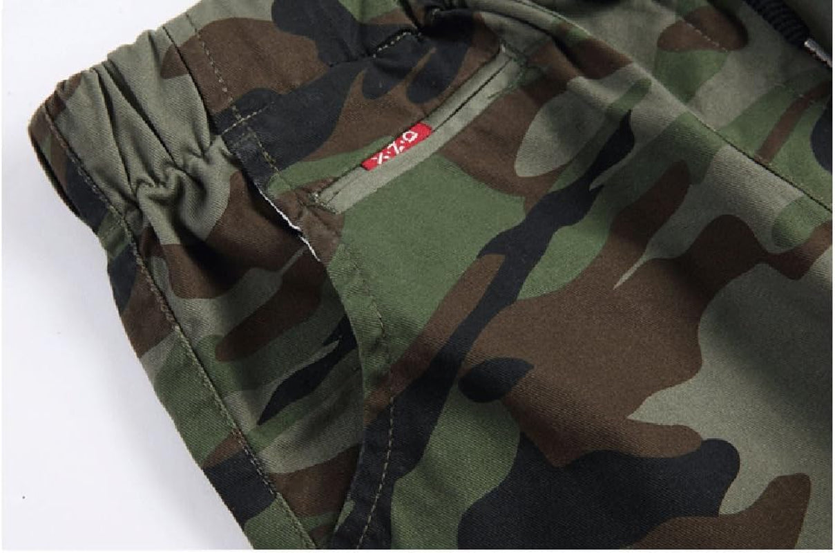 Boys Camo Pants Kids Pull on Drawstring Youth Camouflage Cargo Joggers