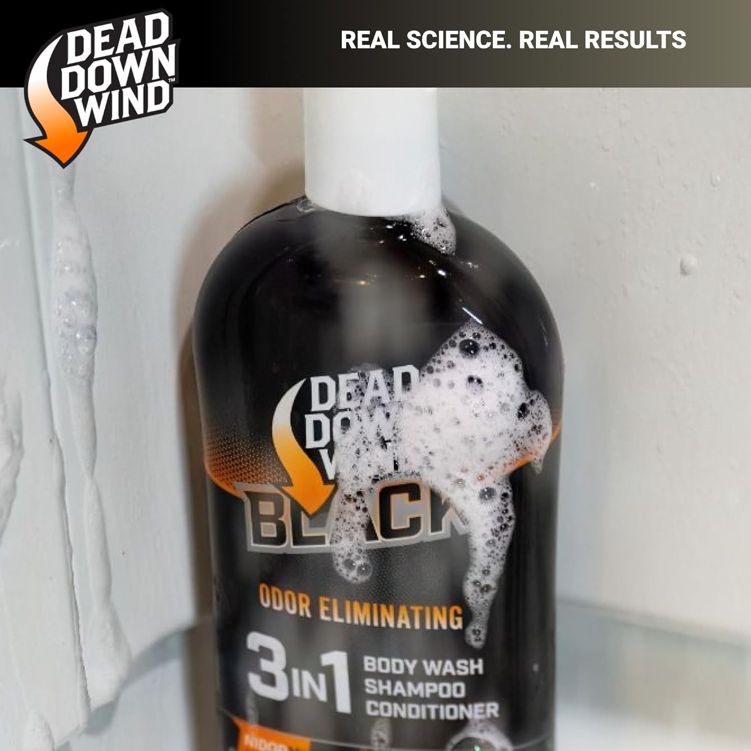 BLACK Premium 3-In-1 Body Wash, Shampoo, & Conditioner Hunting Scent Eliminators (16 Oz) - Scent Eliminating Liquid Soap - Durable Hunting Scent Eliminators - Advanced Hunting Gear