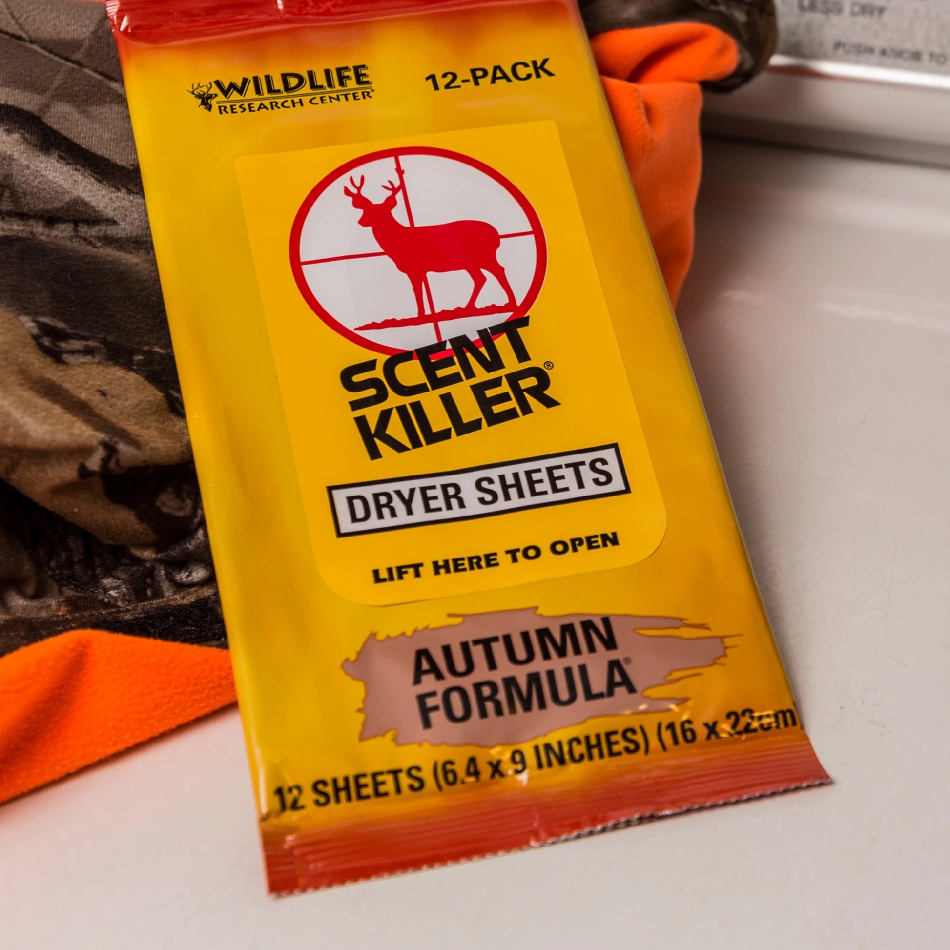 , Scent Killer Autumn Formula Dryer Sheets, 12 Sheets for Hunting
