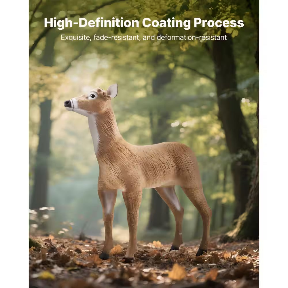 Realistic Durable HDPE Deer Decoy for Hunting, Foldable Legs, Easy to Carry, Garden Yard Decoration, 1-Pack