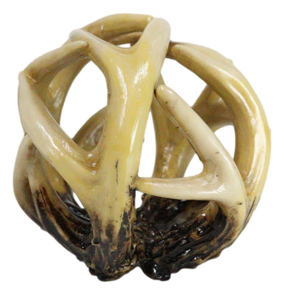 Set of Four Entwined Antlers Orb Potpourri Decorative Ball Home Accent Sphere