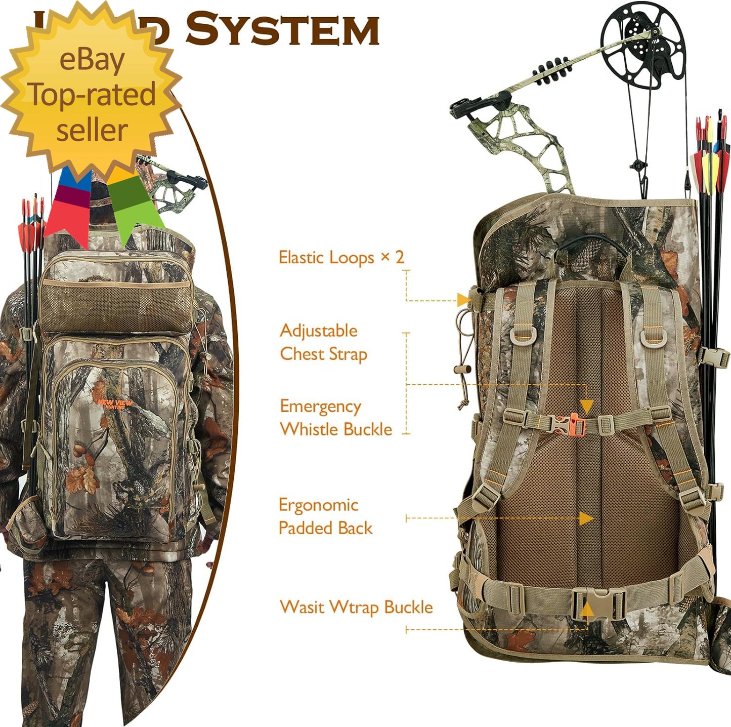 Camo Bow Hunting Backpack for Men and Women Saddle Hunting Back Pack