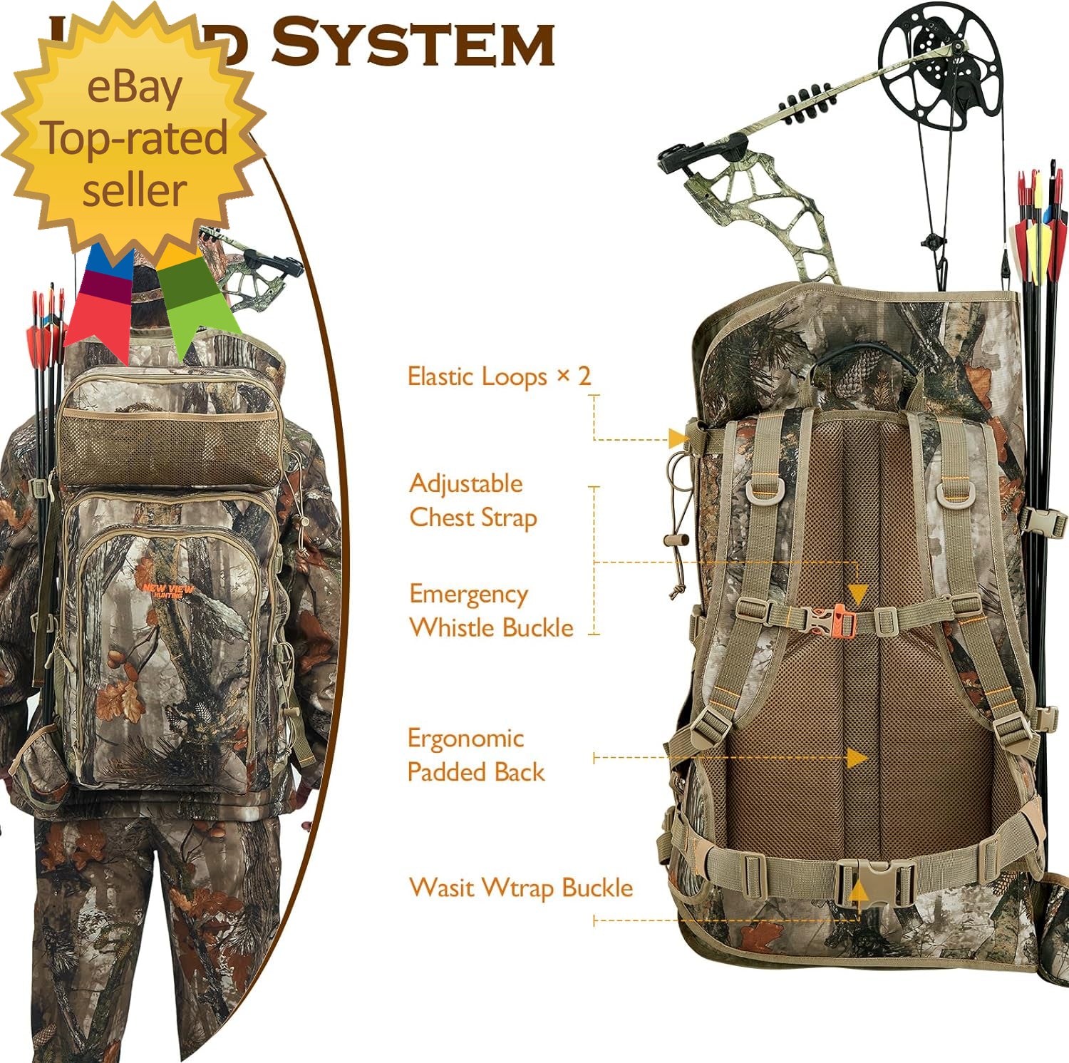 Camo Bow Hunting Backpack for Men and Women Saddle Hunting Back Pack
