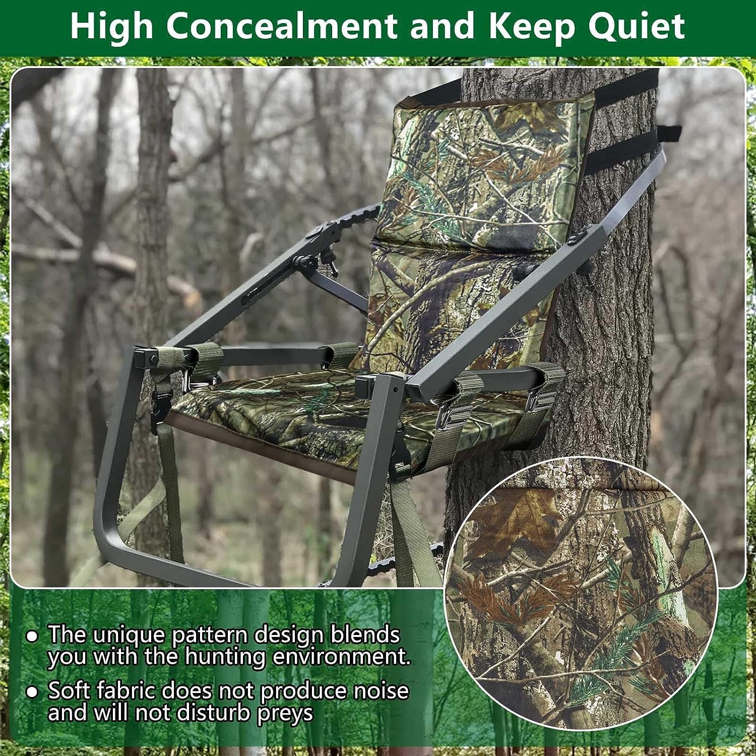 Adjustable Tree Stand Seat for Hunting Fits Climber Deer Tree Stands