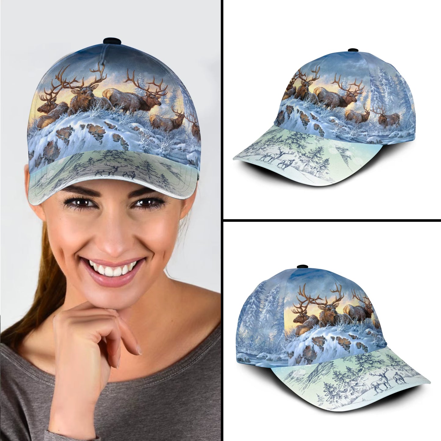 Baseball Cap Love Deer Hunting Wildlife Printed Snapback Men Women Adult Breathable Summer Headwear Outdoor Sun Visor Hats