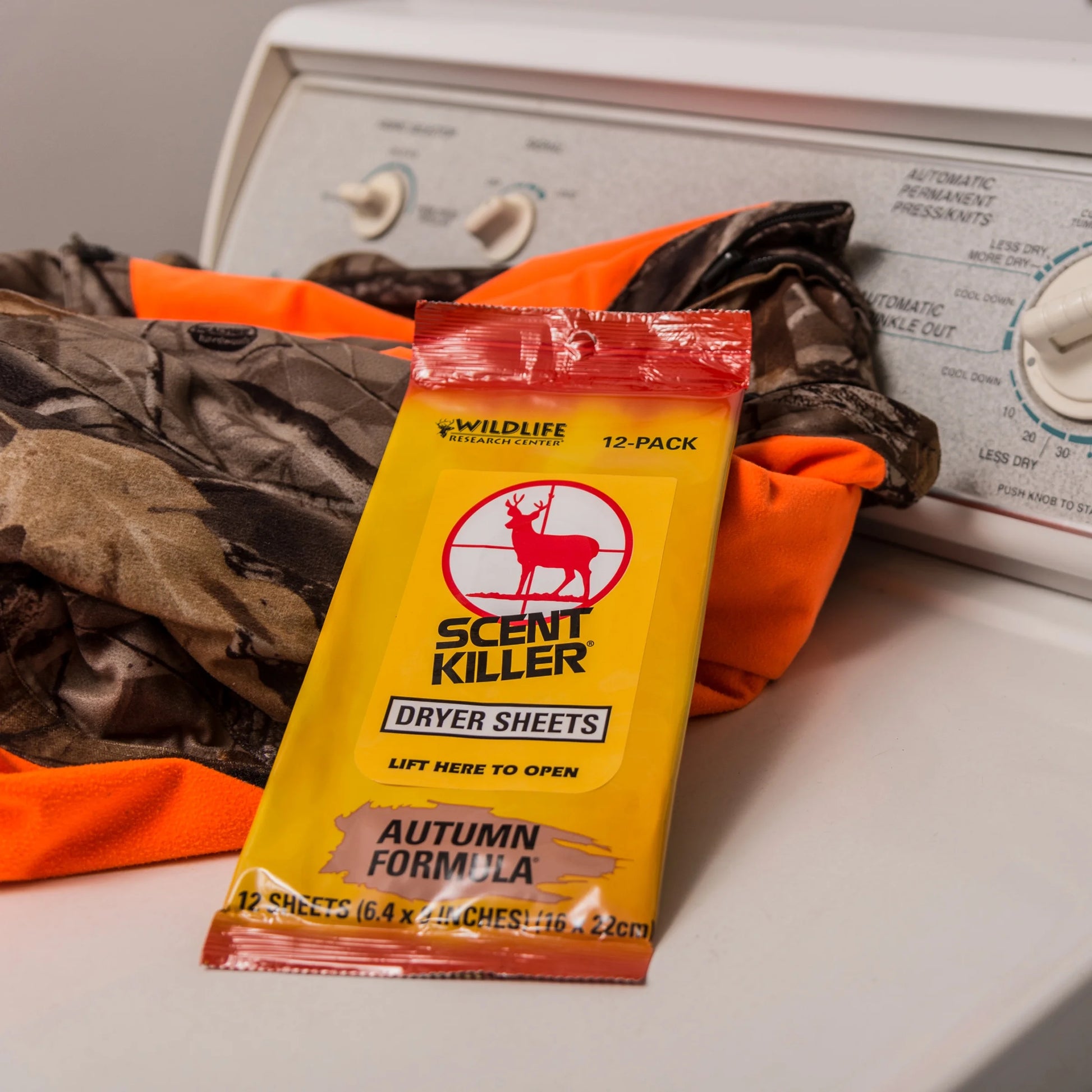 , Scent Killer Autumn Formula Dryer Sheets, 12 Sheets for Hunting