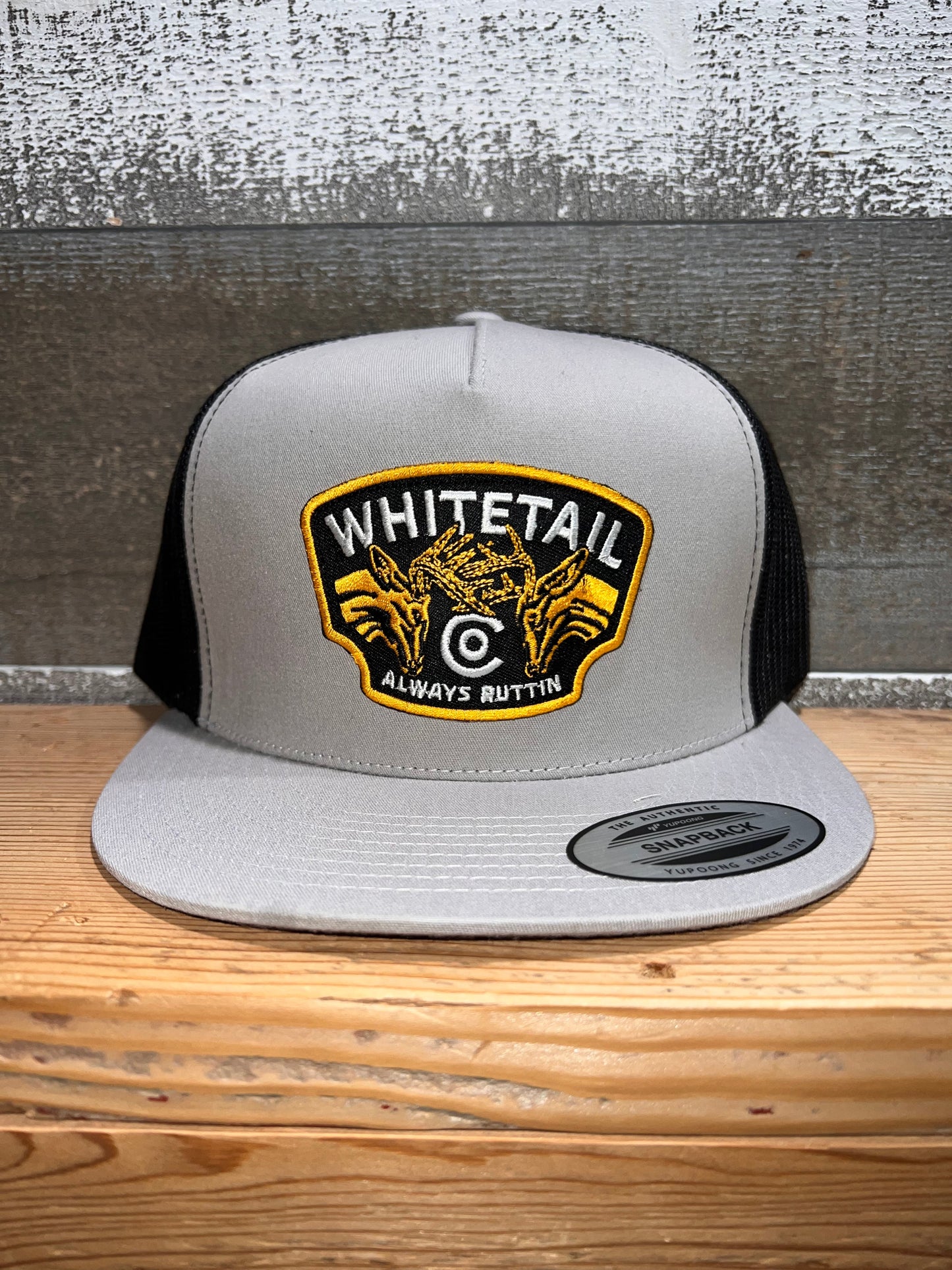 Whitetail Co.  Always Ruttin Yupoong Grey Hat