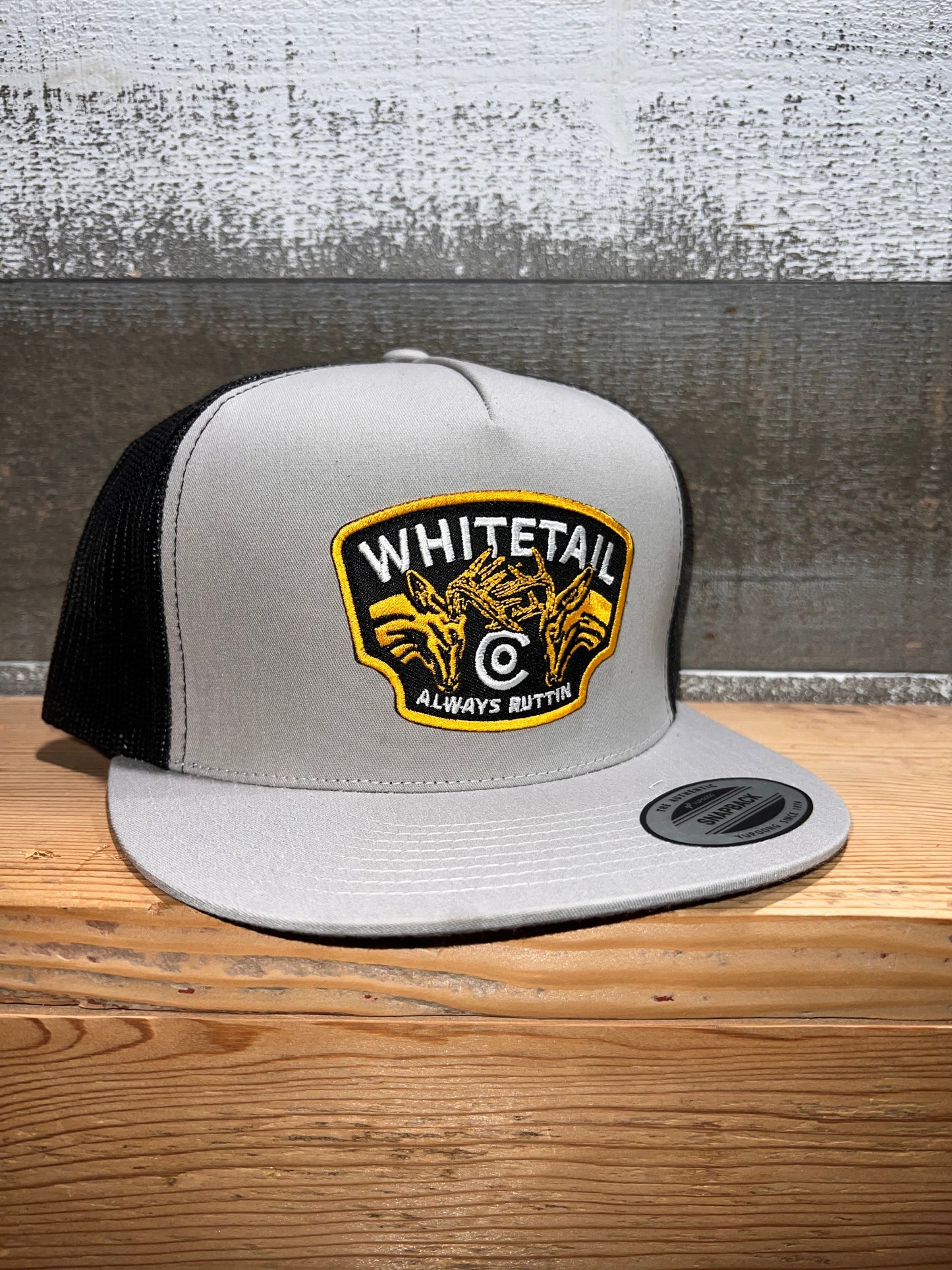 Whitetail Co.  Always Ruttin Yupoong Grey Hat
