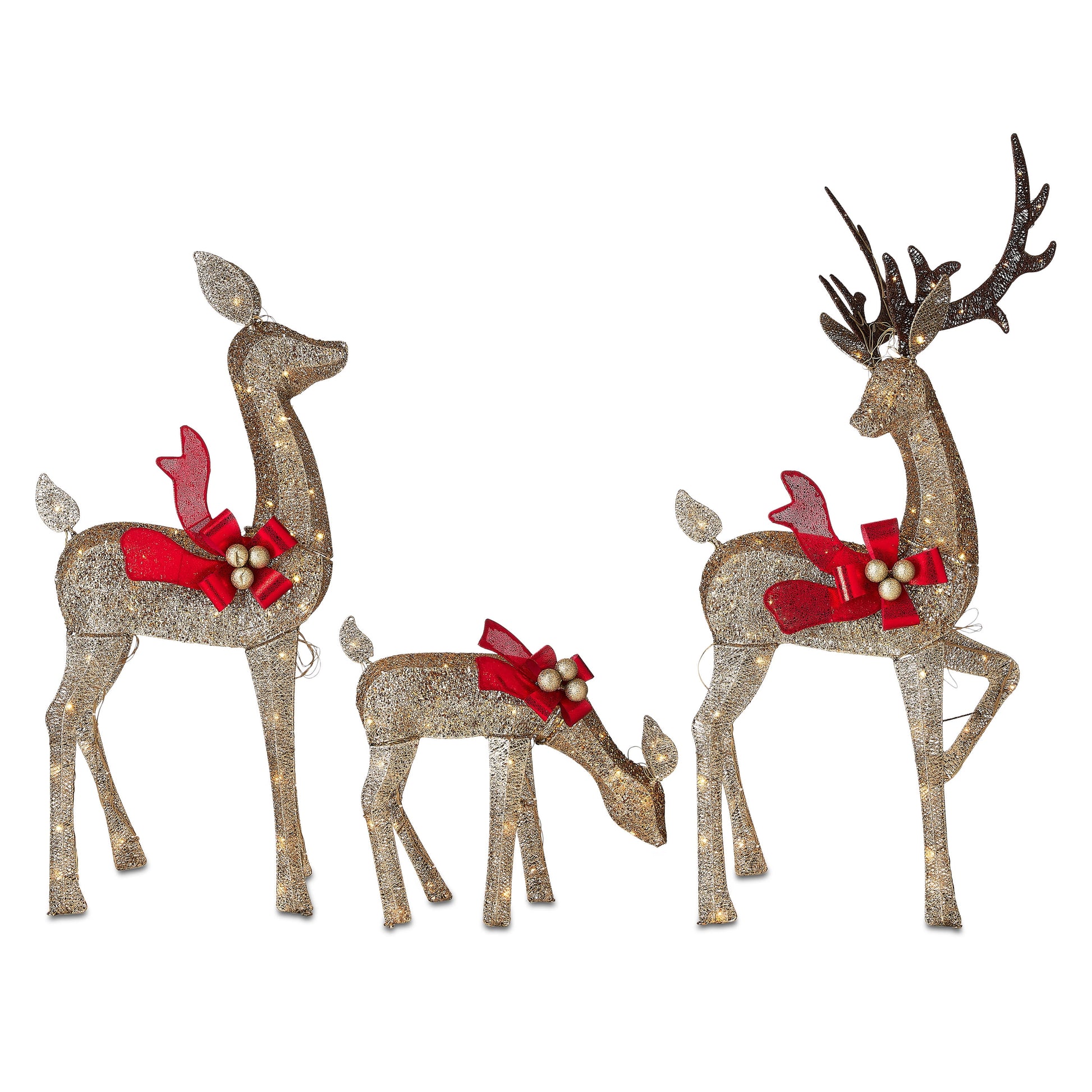 Indoor Outdoor Light-Up Glitter Deer Family Christmas product photo from The Deer Store