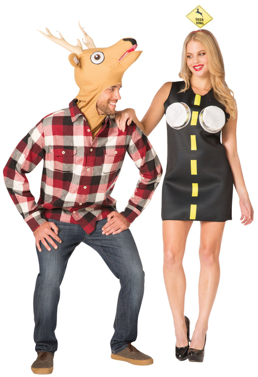 Deer in Headlights Couples Halloween Costume, One Size Fits Most Adults