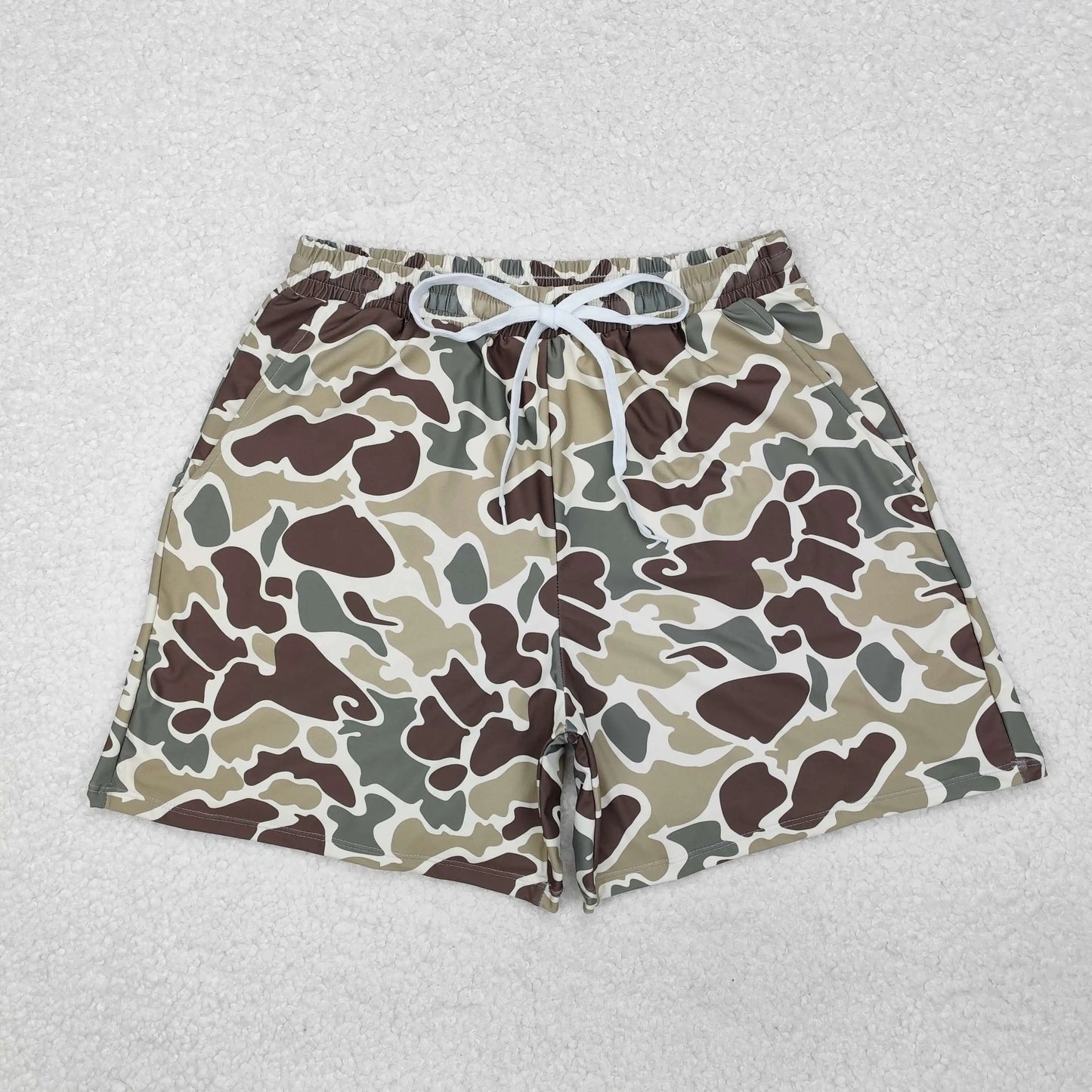 Wholesale Boutique Adult Men Camo Swimming Trunks Beachwear Man Ducks Deer Hunting Shorts Summer Swimwear Pocket Clothing