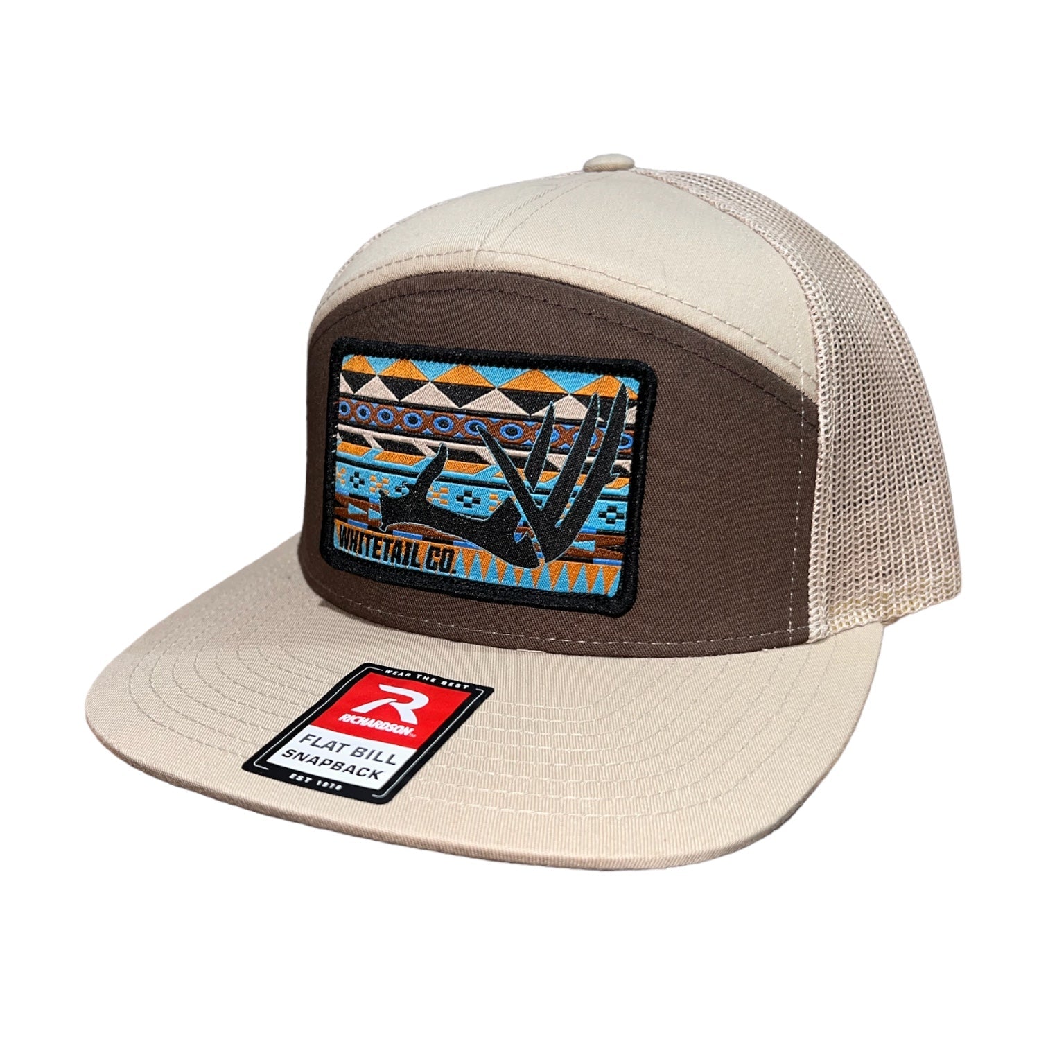 orange and blue western hat