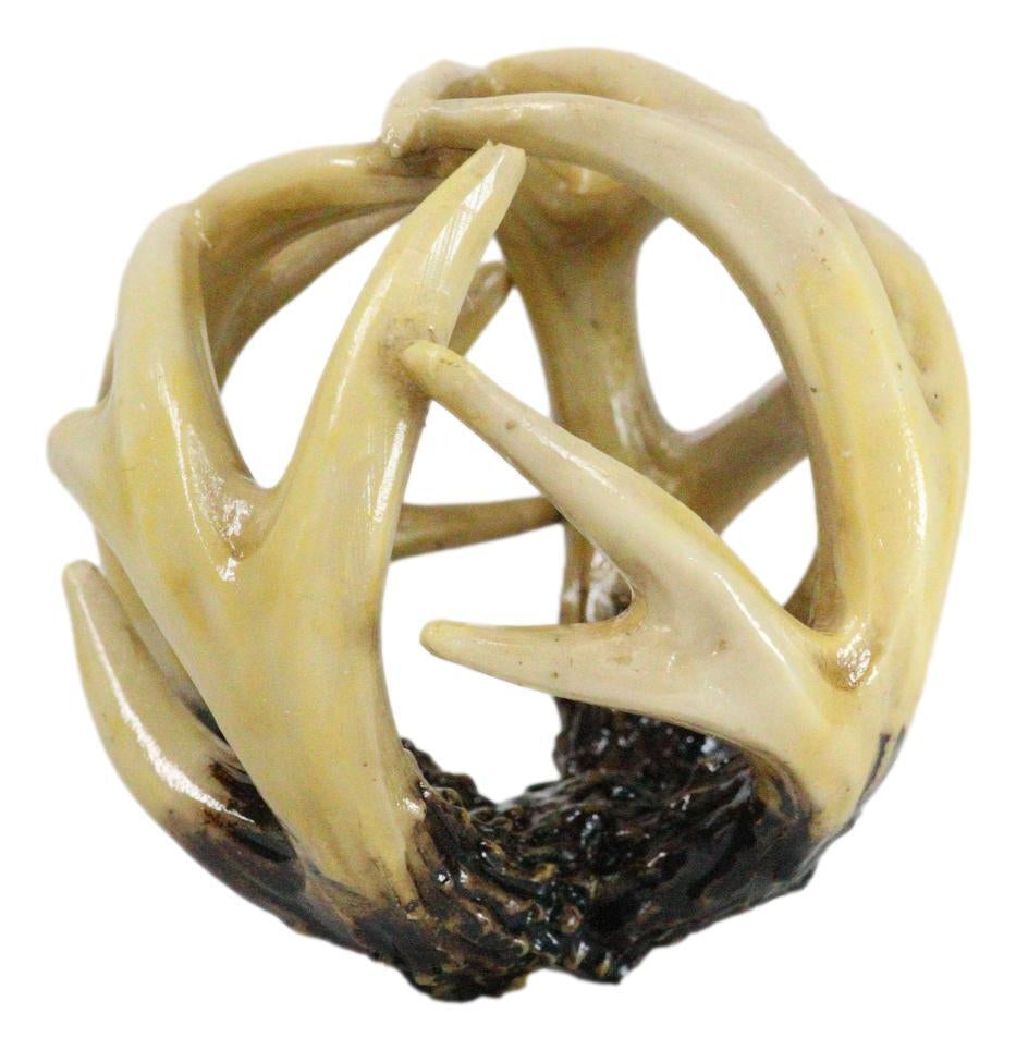Set of Four Entwined Antlers Orb Potpourri Decorative Ball Home Accent Sphere