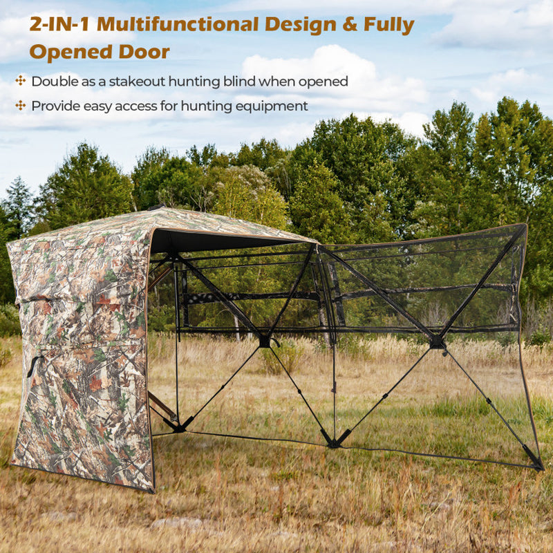 360° One Way See through Hunting Blind Ground Blind with Portable Carrying Bag