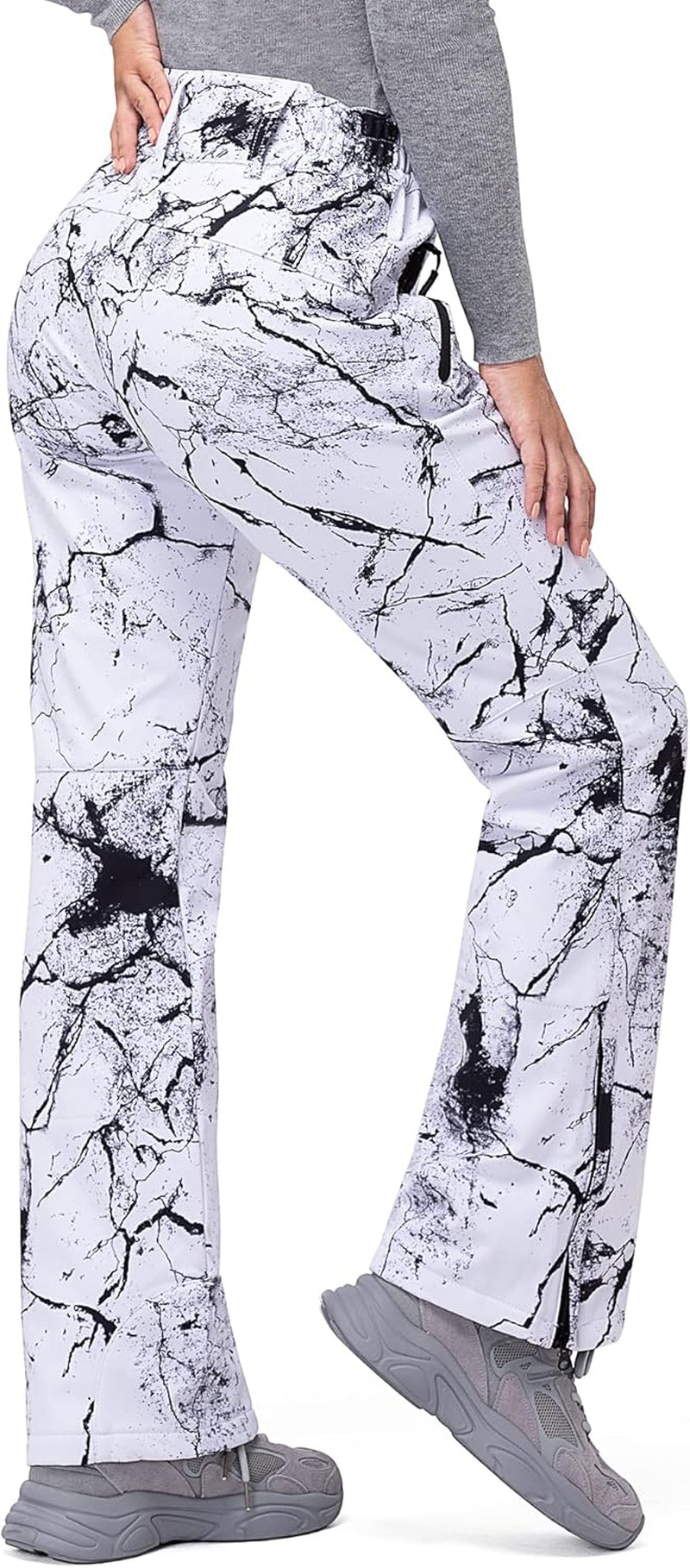 Women'S Softshell Snow Pants Waterproof Warm Ski Pants Insulated Ripstop Snowboard Winter Pants