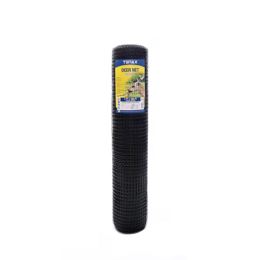 100-Ft X 7-Ft Black Plastic Extruded Mesh Rolled Fencing 3/4-In X 1-In - Mesh Size