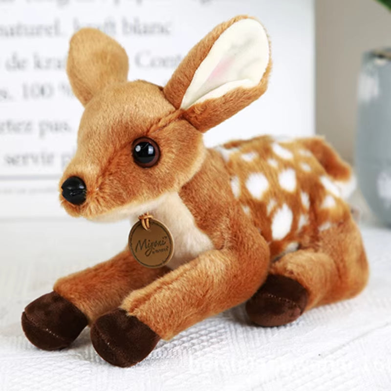 Q0KB Cartoon Sika Deer Short Plush for DOLL Delicate Craft for 6-8 Year Old Kids Relieve Stress Party Favor Girls Gift Suppli