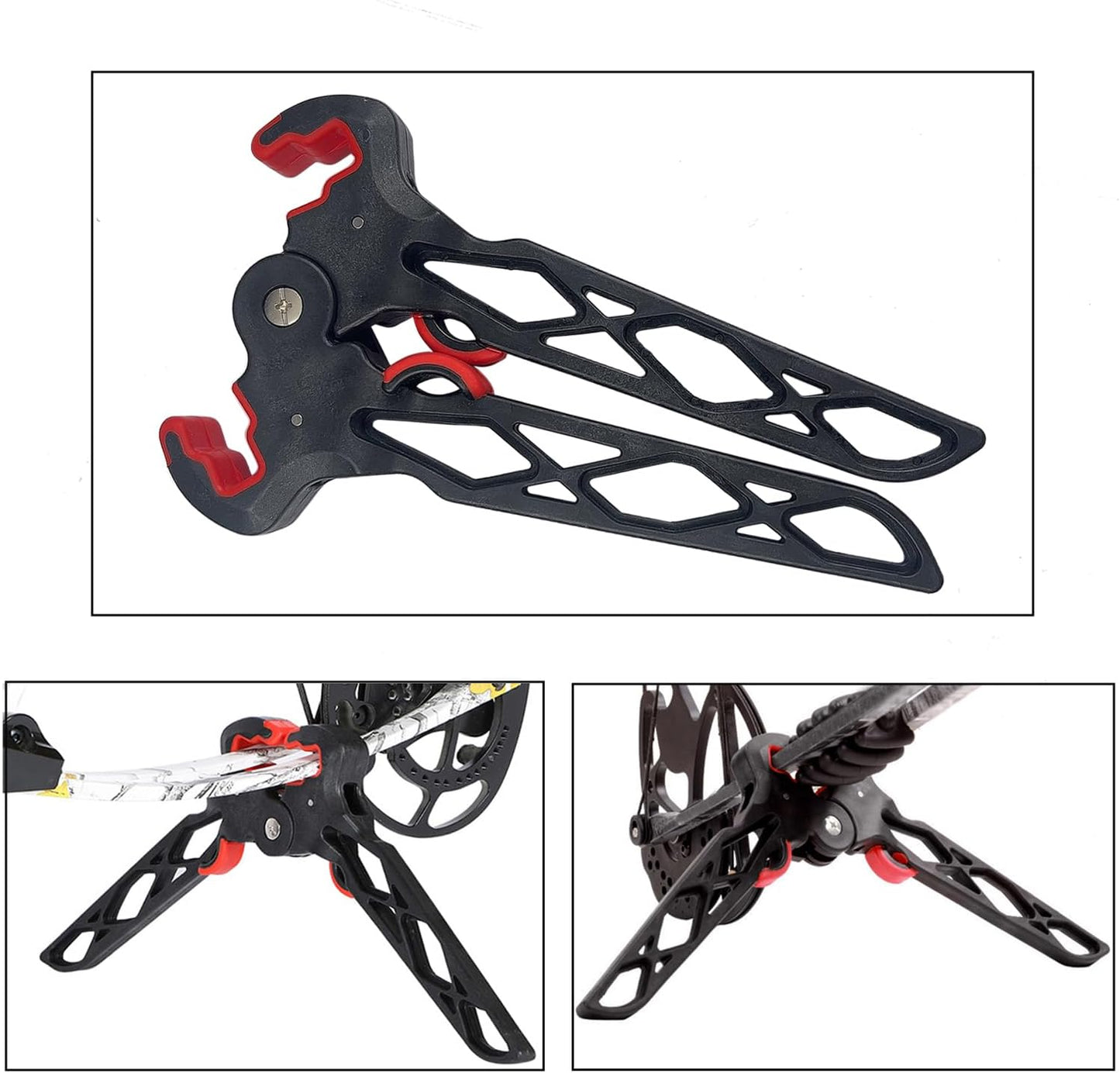 Folding Archery Bow Stand Compound Bow Kickstand Clamp Holder for Hunting