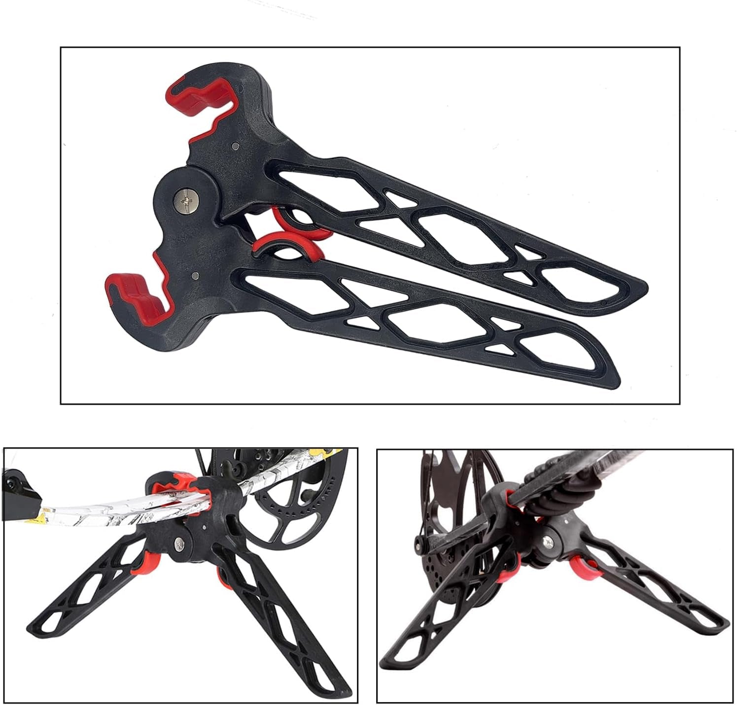 Folding Archery Bow Stand Compound Bow Kickstand Clamp Holder for Hunting