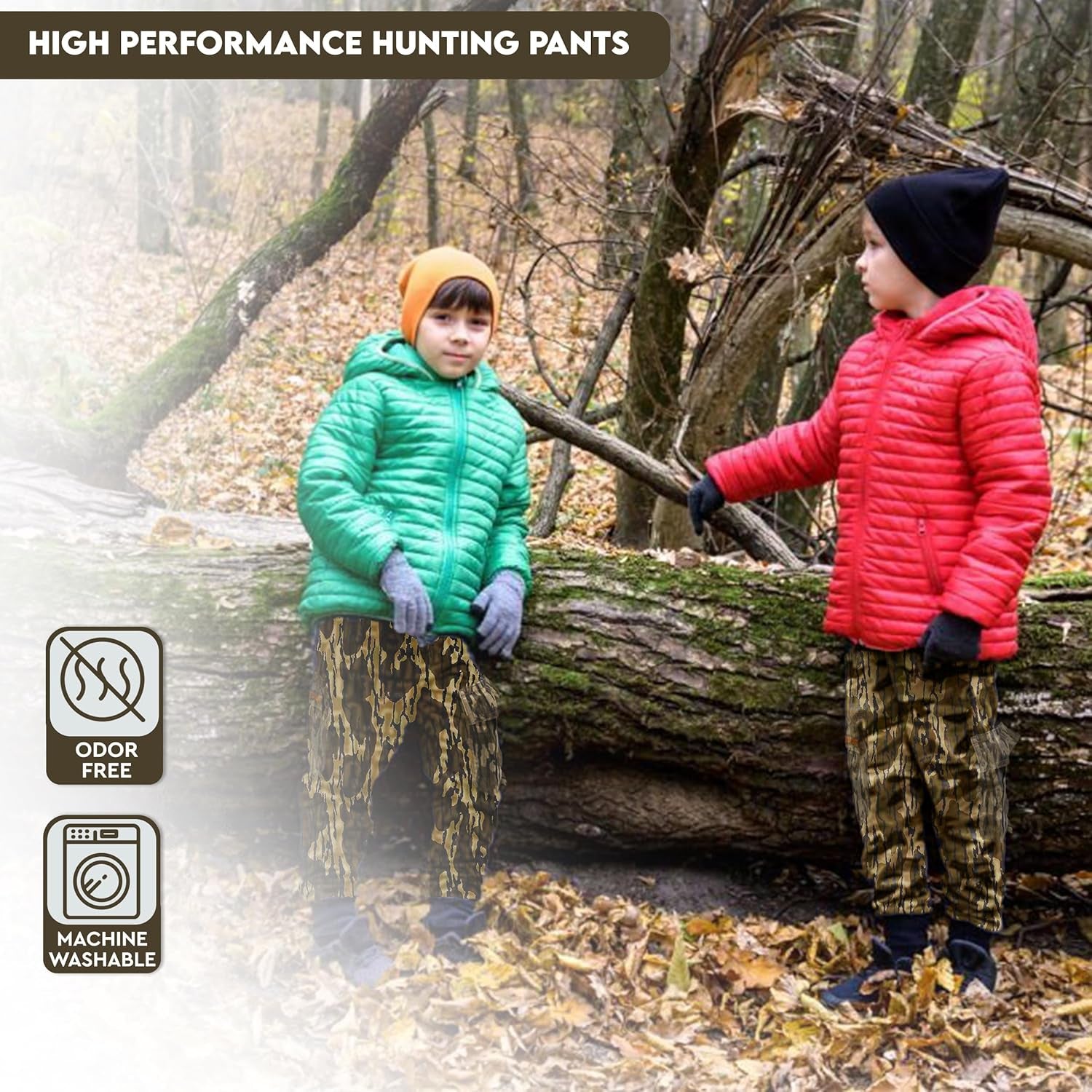 Youth Kids Camo Hunting Cargo Pants | 6 Pockets | Mossy Oak Break-Up Country™ (Improved Specs)