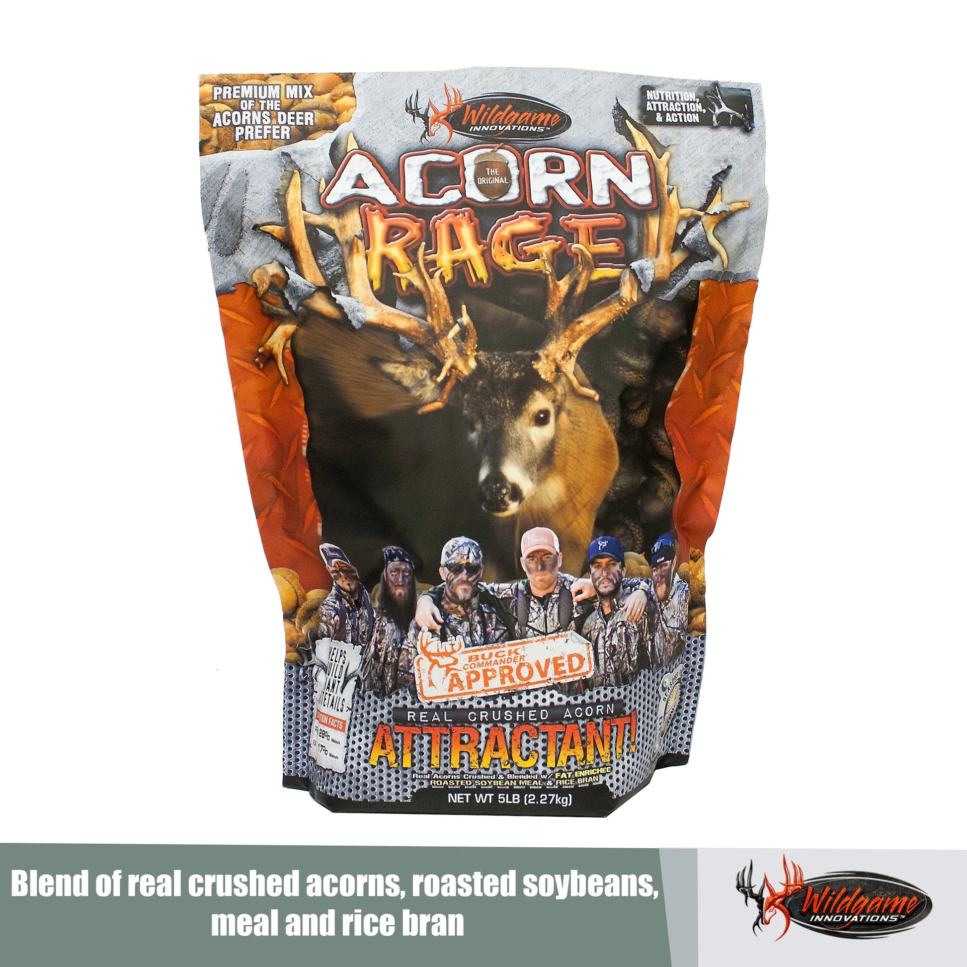 (3 Pack)  Acorn Rage 5Lb Deer Attractant | Powerful Year-Round Long-Lasting Hunting Attractant | Nutritious Crushed Acorns & Roasted Soybean