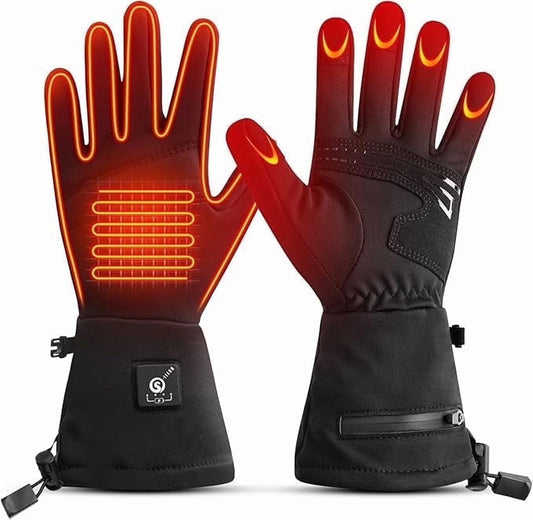 Electric Battery Heated Glove Liners Waterproof for Men & Women Touchscreen Winter Gloves for Motorcycle, Skiing, Skating, Rechargeable