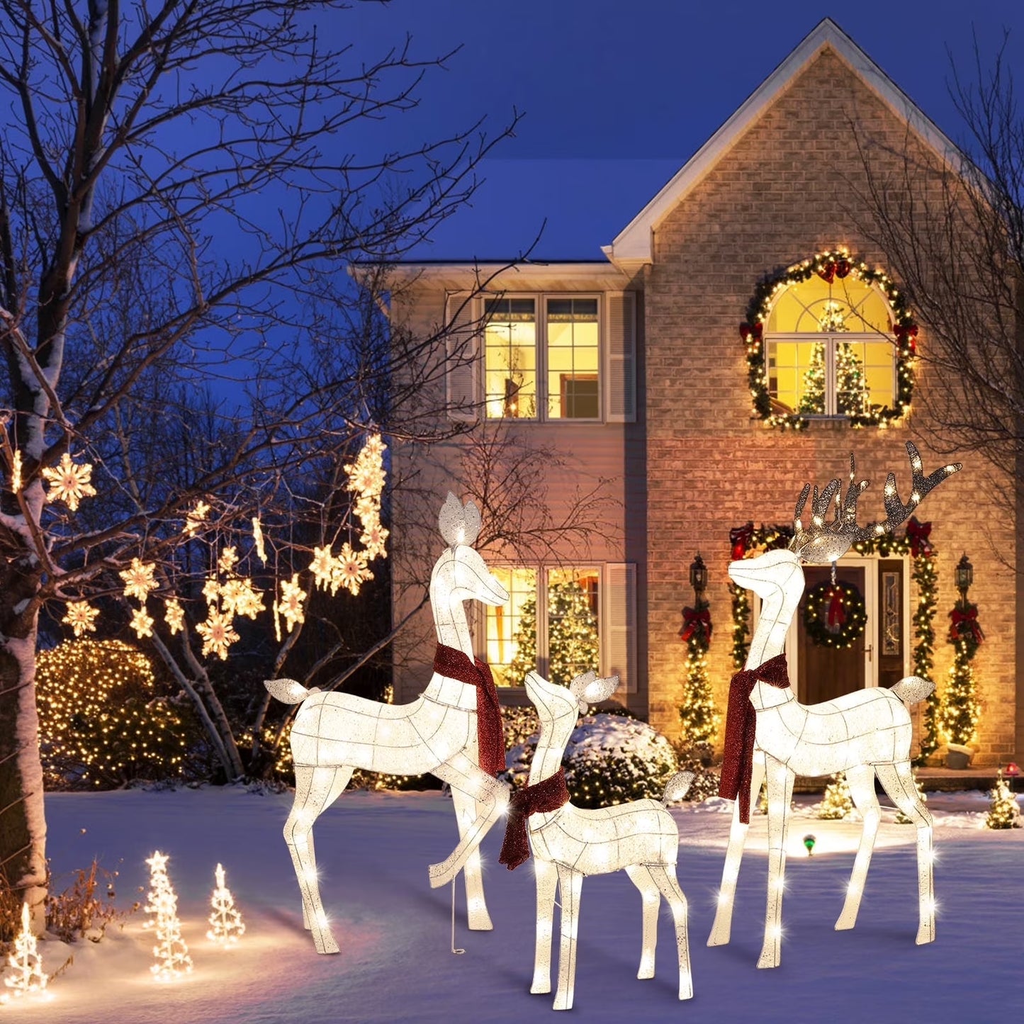 3-Piece Lighted Christmas Reindeer Family Xmas Deer product photo from The Deer Store