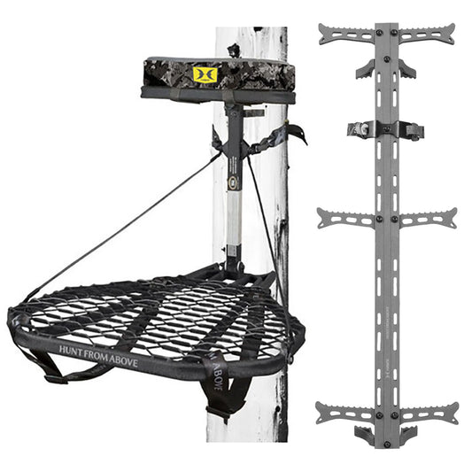 COMBAT Hang-On Hunting Tree Stand W/ Set of 3 Helium Climbing Sticks